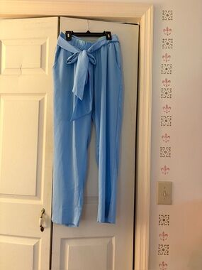 These pants are the Uptown Girl Easy Pant in the solid light blue shade "Silky H